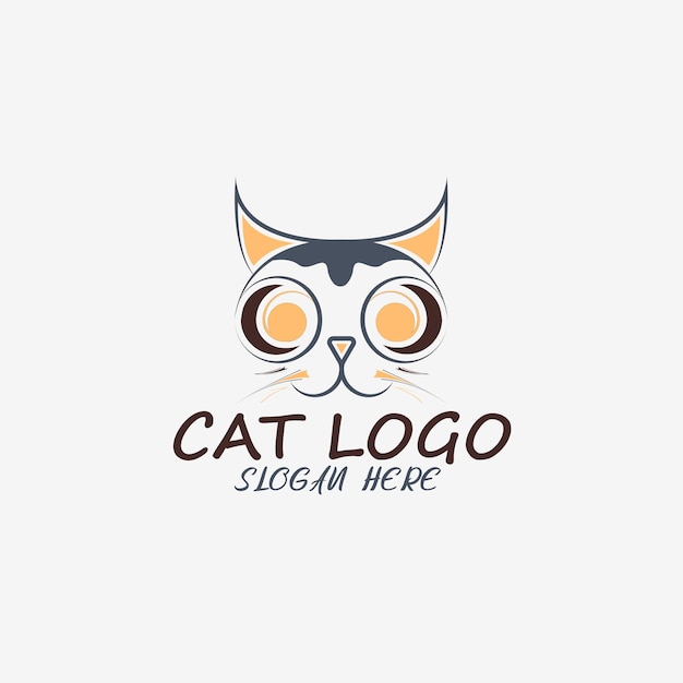 Vector gratis sjabloon voor het ontwerpen van een vectorcat-logo