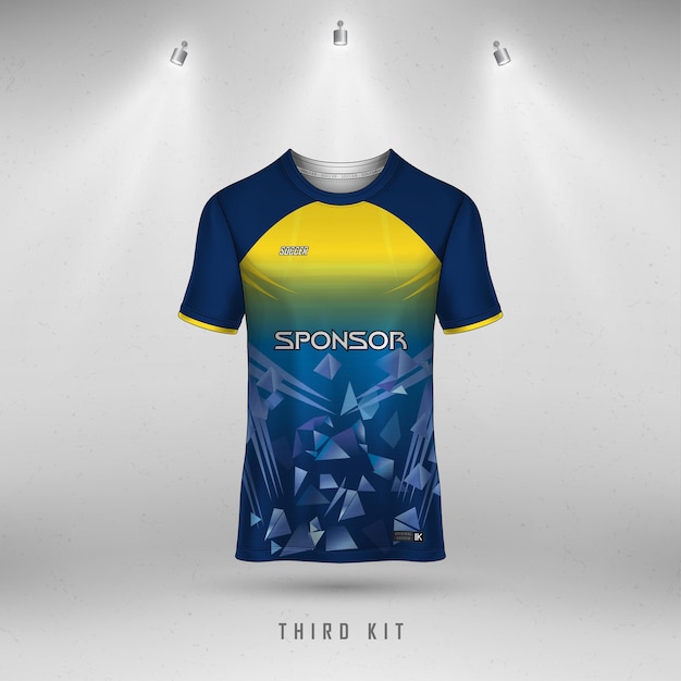 Gratis sublimatie lichtgele hemel vector jersey sjabloon sport t-shirtontwerp