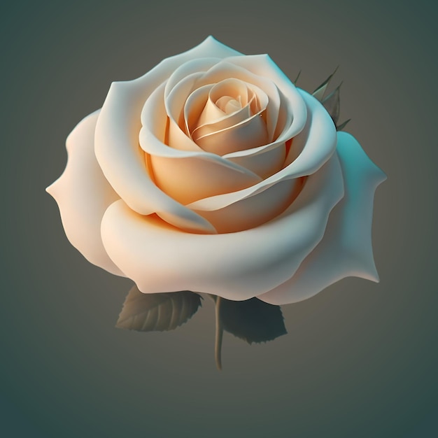 Gratis Vector 3d mooie witte roos Ai gegenereerd
