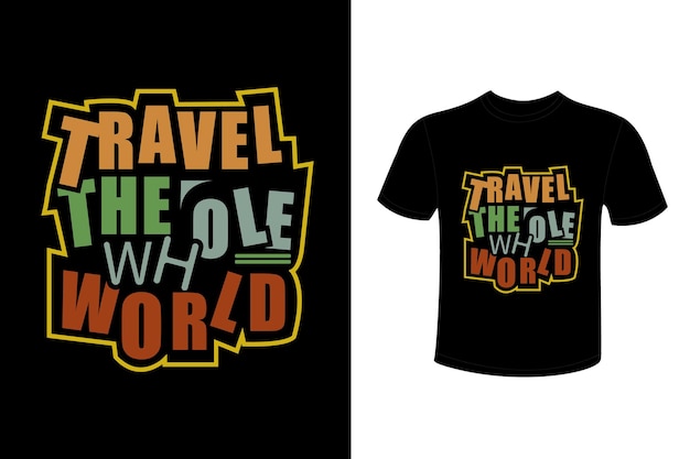 Gratis vector avontuurlijke reizen belettering t-shirt design, Travel t-shirt design