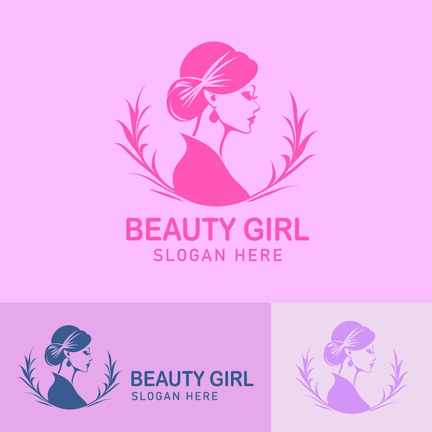 Vector gratis vector beauty girl logo sjabloonontwerp