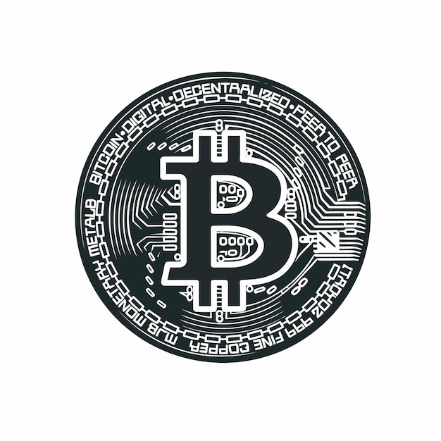 Gratis vector bitcoin cryptologo symbool icoon label