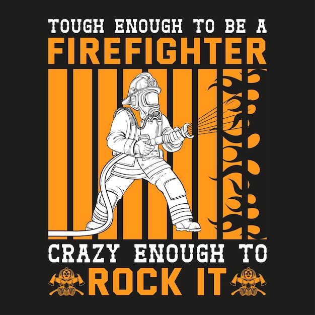 Gratis Vector brandweerman T-shirt ontwerp