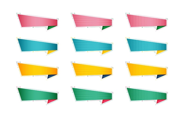 Vector gratis vector brede origami banners in lintstijl