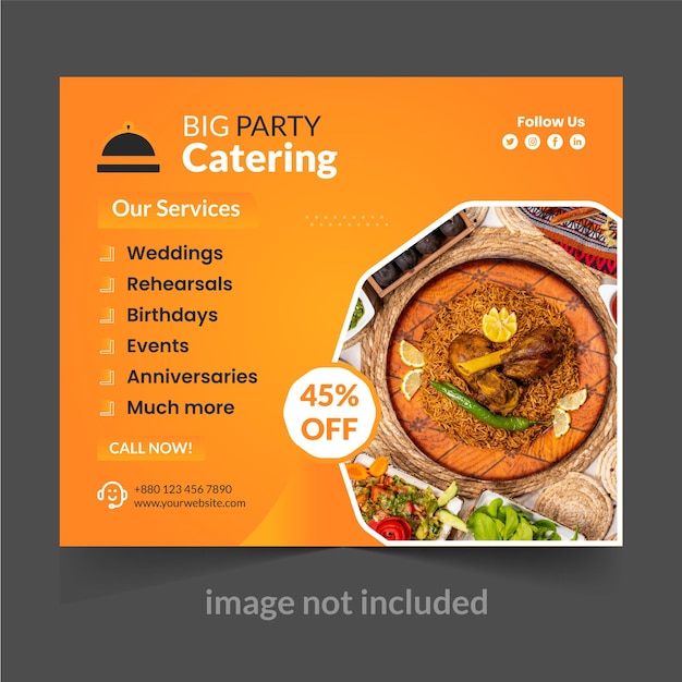 Gratis vector catering meesters vierkante banner