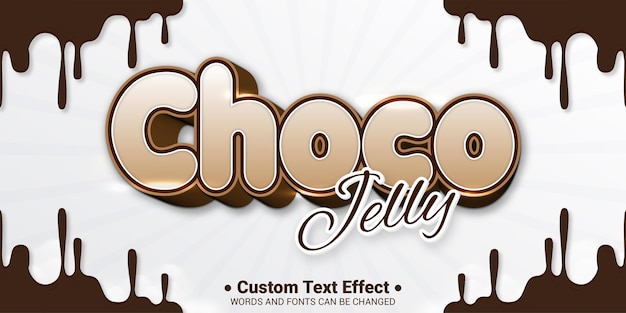 Gratis vector choco jelly stijl 3d teksteffect