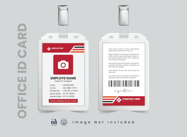 Vector gratis vector corporate office id-kaart met minimalistische elementen