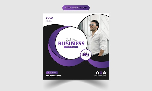 Gratis vector digitaal marketing bureau en corporate social media post of instagram post sjabloon