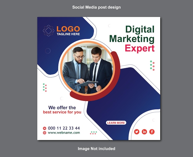 Gratis vector digitale marketing sociale media en instagram postsjabloon