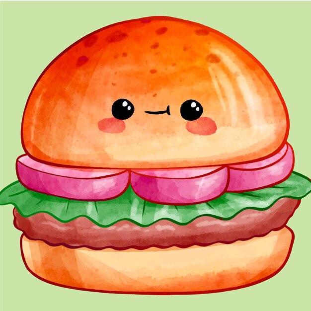 Vector gratis vector een hamburger met een gezicht dat is gemaakt door een hamburger