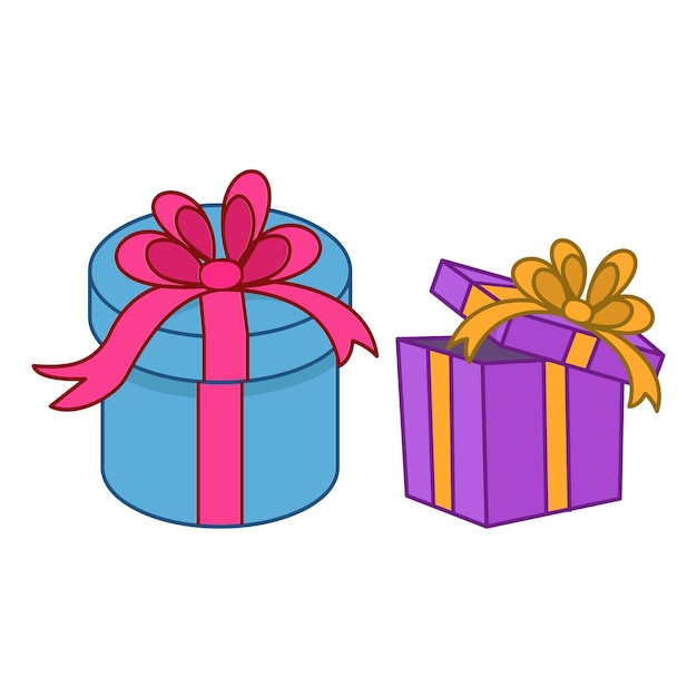 Gratis vector geschenkdoos kerst- of verjaardagscadeautjes