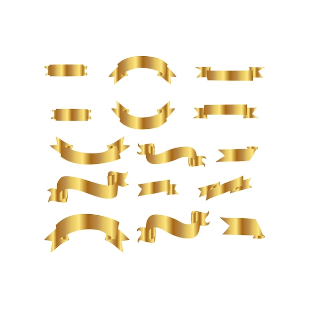 gratis vector gouden lint band element banner achtergrondontwerp