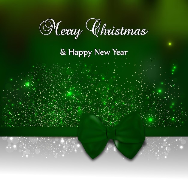 Gratis vector green kerstgroetekaart boog achtergrondontwerp