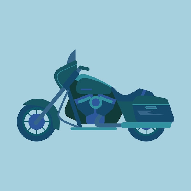 Vector gratis vector grote geïsoleerde motorfiets kleurrijke clipart platte illustraties van verschillende type motorfiets