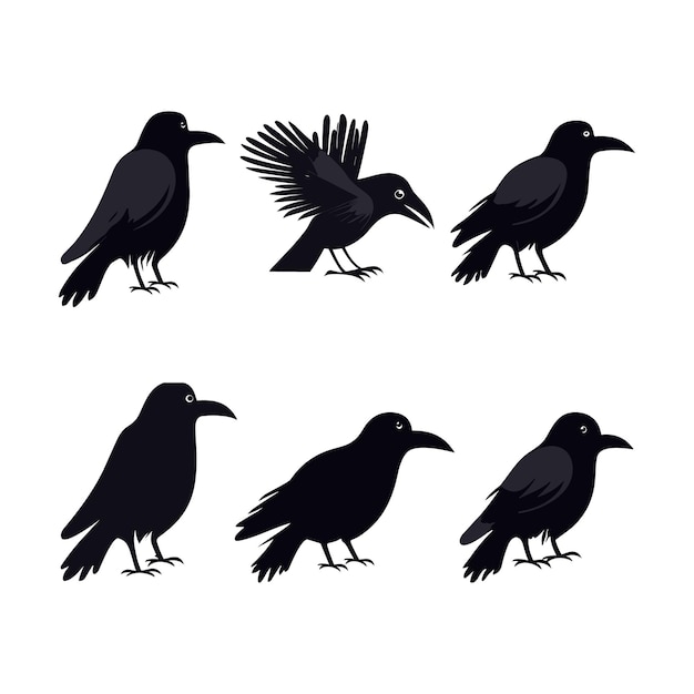 Gratis vector hand getrokken dieren silhouet set