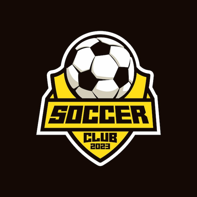 Gratis vector hand getrokken voetbal logo sjabloon en voetbalclub logo