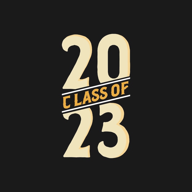 Gratis vector handgetekende klasse van 2023 belettering