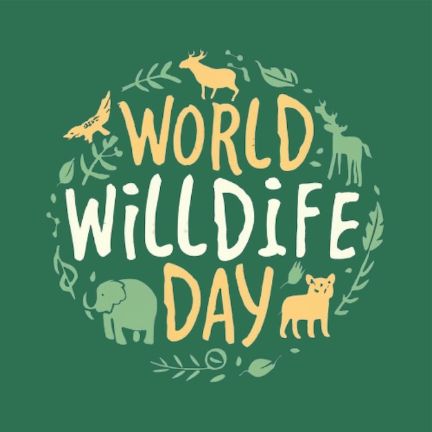 Gratis Vector Happy World Wildlife Day ontwerp gegenereerd door Ai
