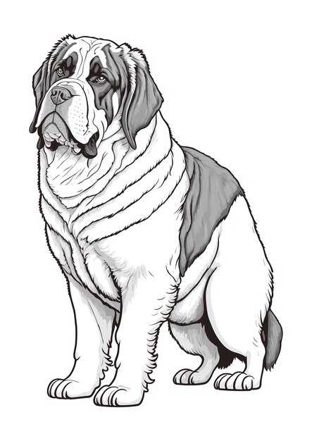 Gratis vector hond overzicht dierlijk concept geïsoleerde vector Sint Bernard