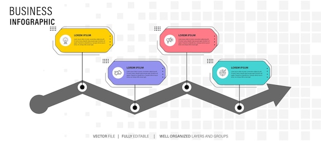 Gratis vector infographic stappen concept creatief bannerontwerp
