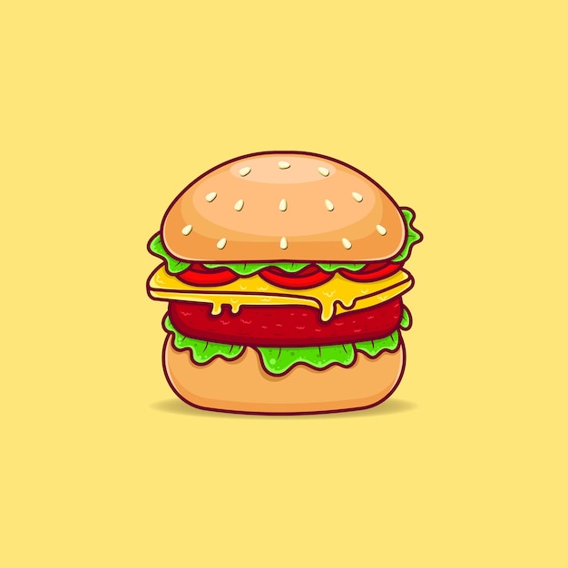 Gratis vector kaas burger cartoon icoon illustratie