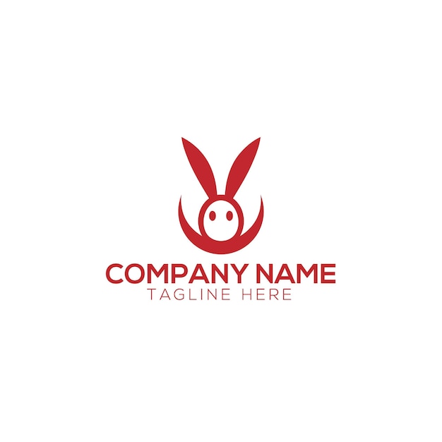 Gratis vector konijn lijntekeningen verloop logo