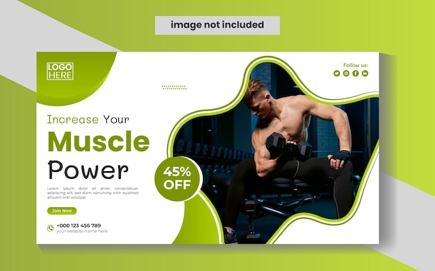 Vector gratis vector landing page sport sjabloon met afbeelding