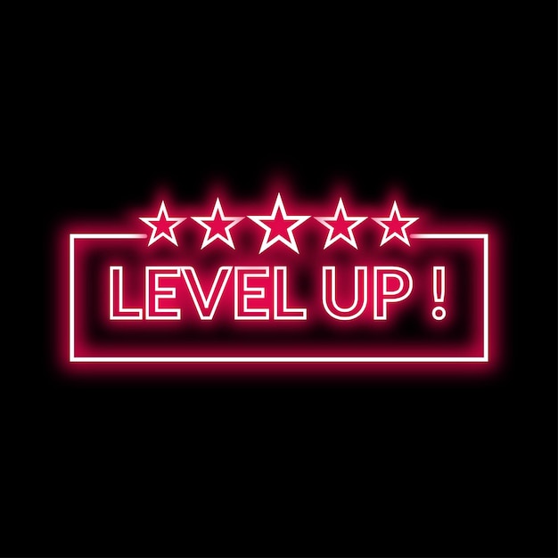 Gratis Vector Level Up neon bord download Level Up icoon voor ui Level Up logo voor apps Level Up afbeelding