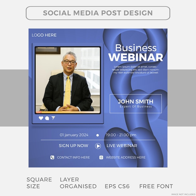 Gratis vector live advertentie sociale media plaatsen webinar-verbinding