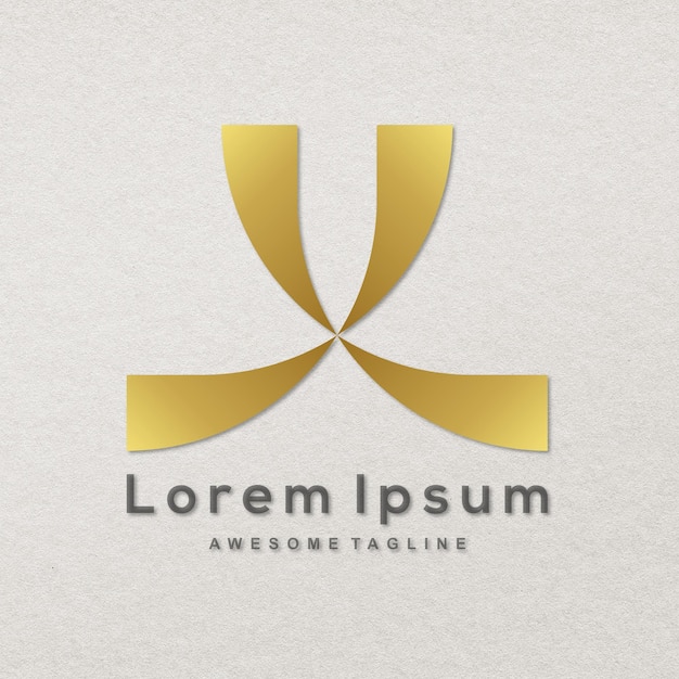 Gratis vector luxe gouden logo-ontwerp