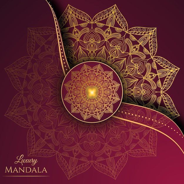 Gratis vector luxe mandala patroon achtergrondontwerp voor kleurboek