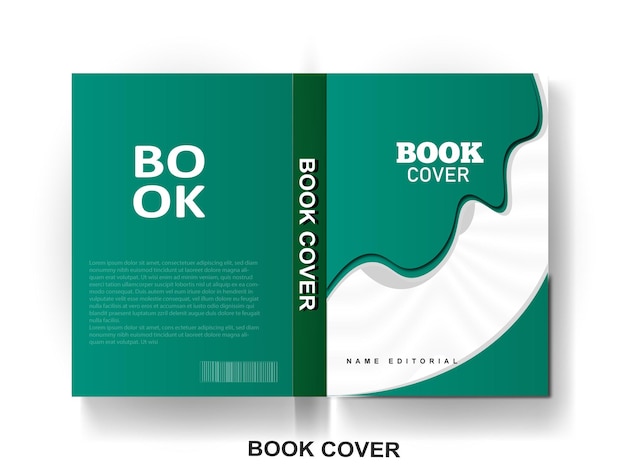 Gratis vector minimaal modern boekomslagontwerp met abstracte gradiënt mockup-weergave
