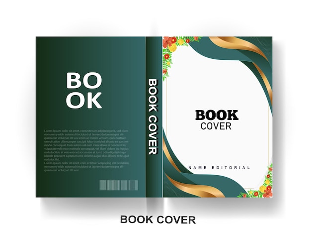 Gratis vector minimaal modern boekomslagontwerp met abstracte gradiënt mockup-weergave