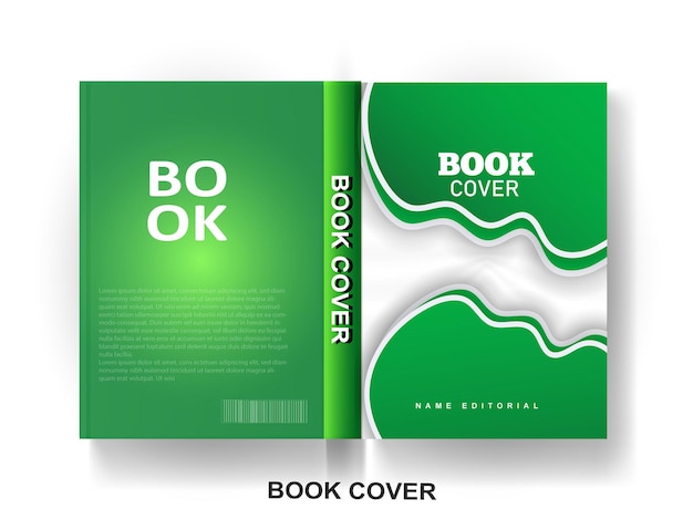 Gratis vector minimaal modern boekomslagontwerp met abstracte gradiënt mockup-weergave