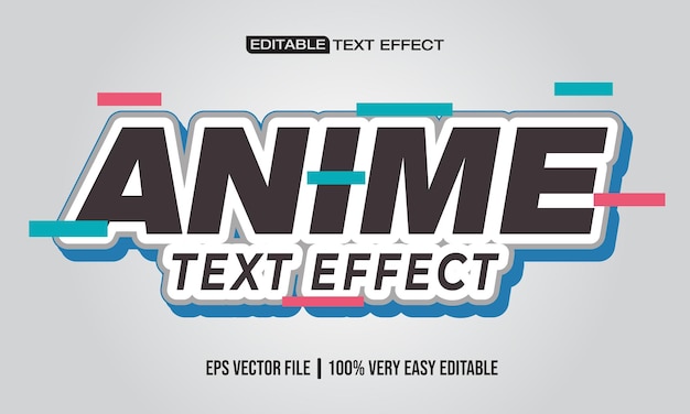 Vector gratis vector modern anime-teksteffect