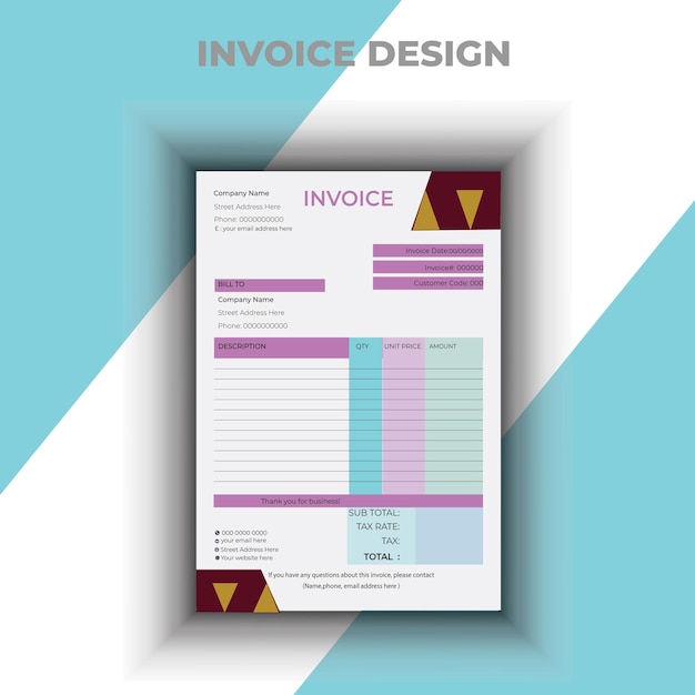 Gratis vector moderne eenvoudige ontwerp factuur Geometrisch minimalistisch ontwerp Gratis vector vlak ontwerp