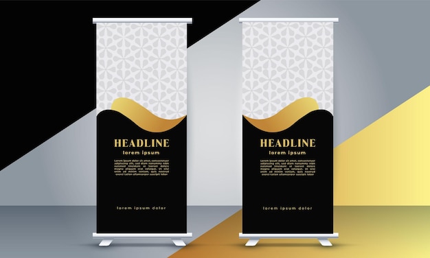 Gratis vector moderne gouden banners sjabloon