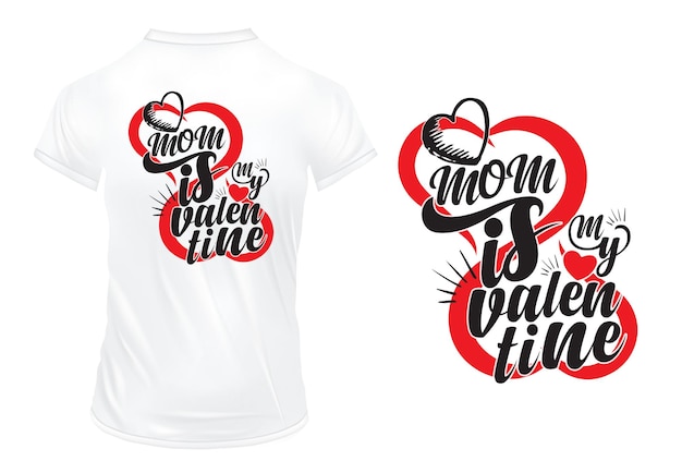 Vector gratis vector moeder is mijn typografie t-shirtontwerp voor valentijn