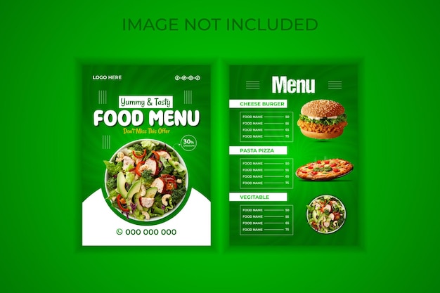 Gratis vector mooi eten menu ontwerpsjabloon