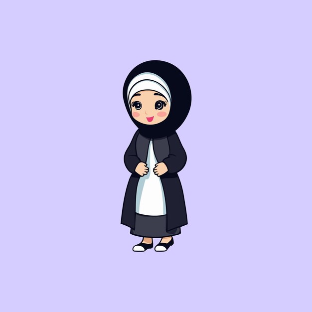 Gratis vector mooie Arabische dame stripfiguur