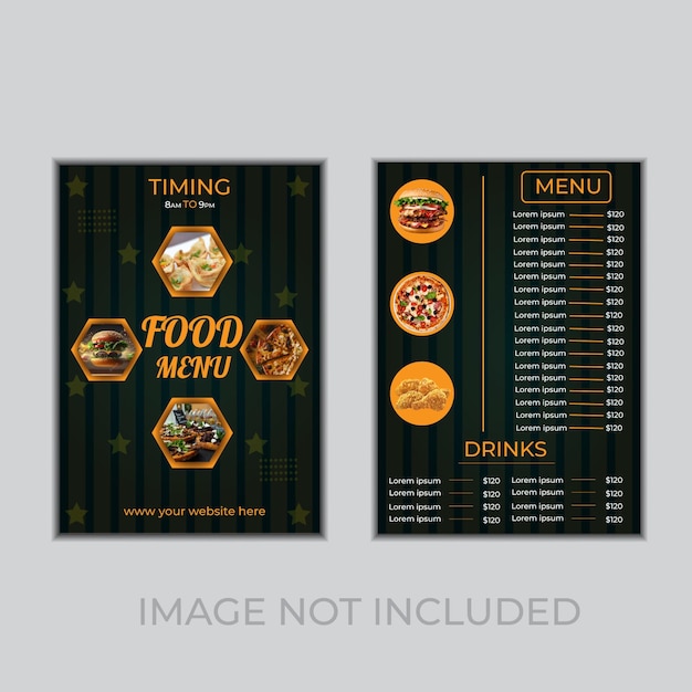 Gratis vector mooie voedsel menu ontwerp sjabloon
