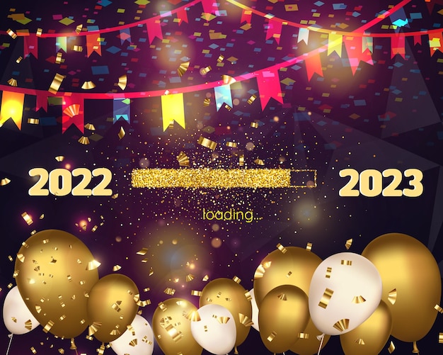 Gratis vector nieuwjaarsviering laden 2022-2023