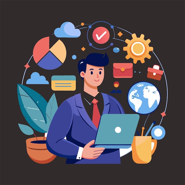 Gratis Vector Office People Illustratie Beelden ai gegenereerd