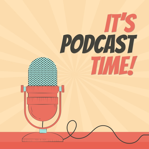 Gratis vector plat ontwerp podcast voorbladsjabloon