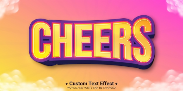 Gratis vector realistisch cheers 3d-teksteffect