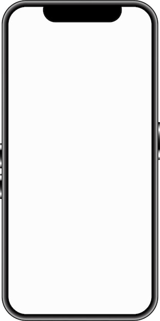 Gratis vector realistische front view smartphone mockup mobiele iphone met blanco wit scherm