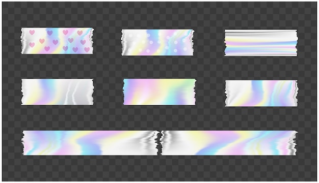 Gratis vector realistische hologram tape en sticker