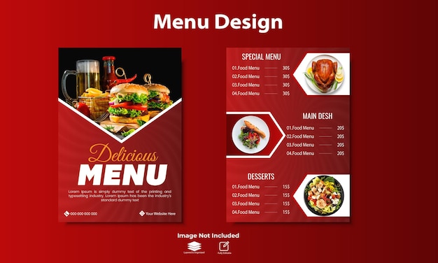 Gratis vector restaurant menusjabloon