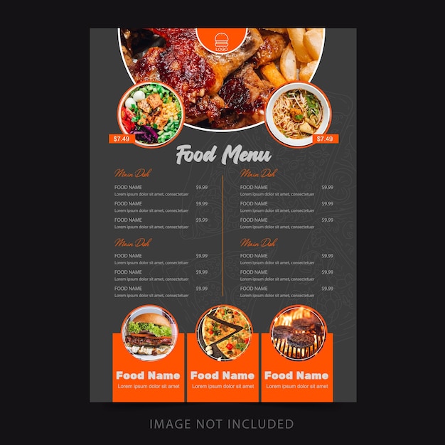 gratis vector restaurant voedsel promotie menusjabloon