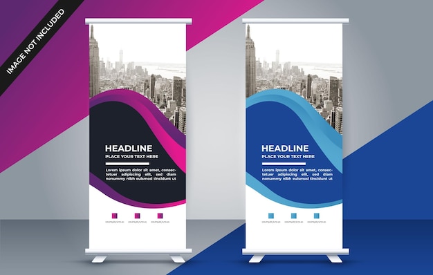 Gratis vector roll-up met creatieve vormen